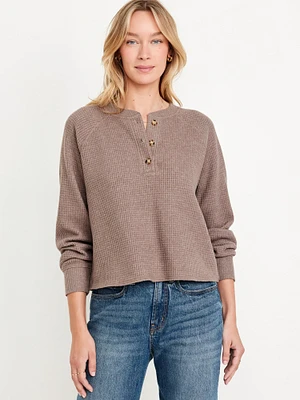 Cozy Waffle Henley T-Shirt