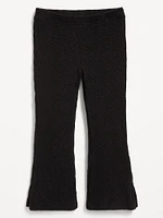 Textured Ribbed Side-Slit Flare Leggings for Toddler Girls