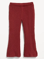 Textured Ribbed Side-Slit Flare Leggings for Toddler Girls