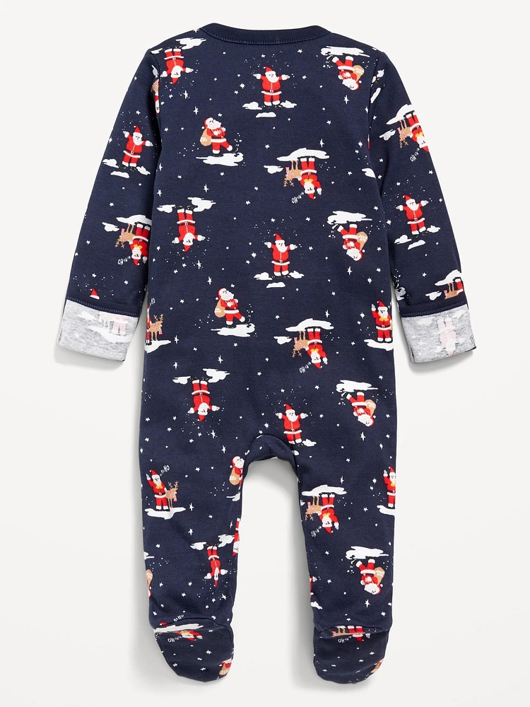 2-Way-Zip Printed Sleep & Play Footed One-Piece for Baby