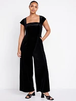 Fit & Flare Velvet Jumpsuit