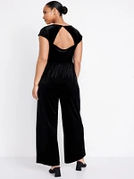 Fit & Flare Velvet Jumpsuit