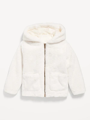 Faux-Fur Full-Zip Hooded Jacket for Toddler Girls