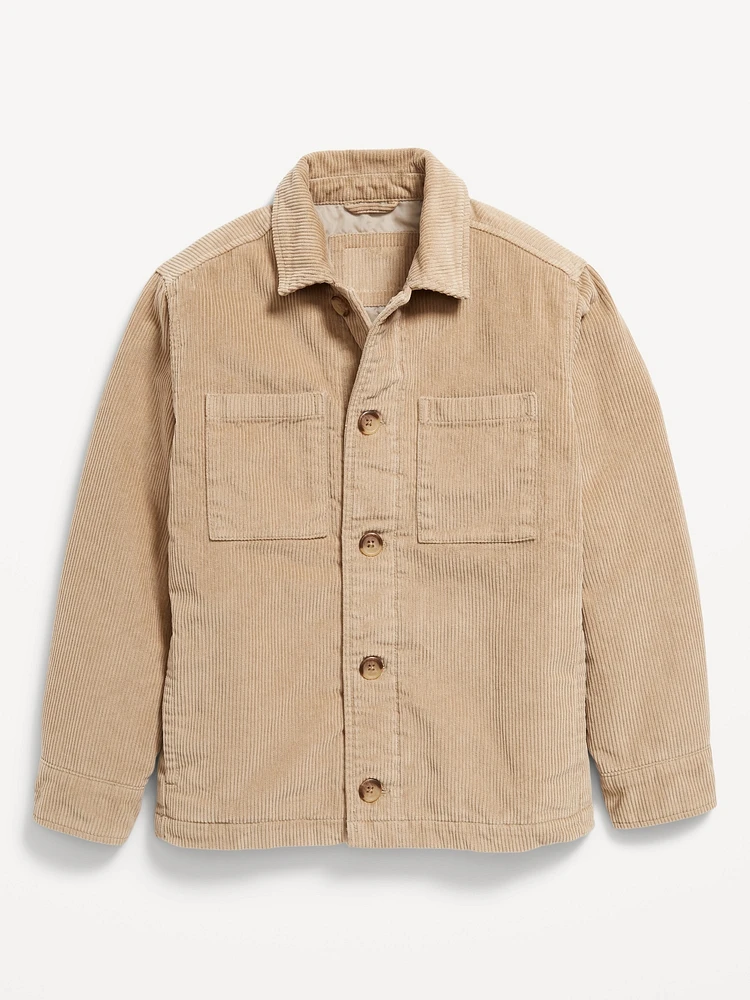 Utility Pocket Corduroy Shacket for Boys