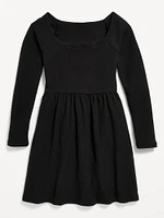 Long-Sleeve Fit and Flare Dress for Girls