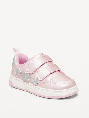 Faux-Leather Double-Strap Sneakers for Toddler Girls