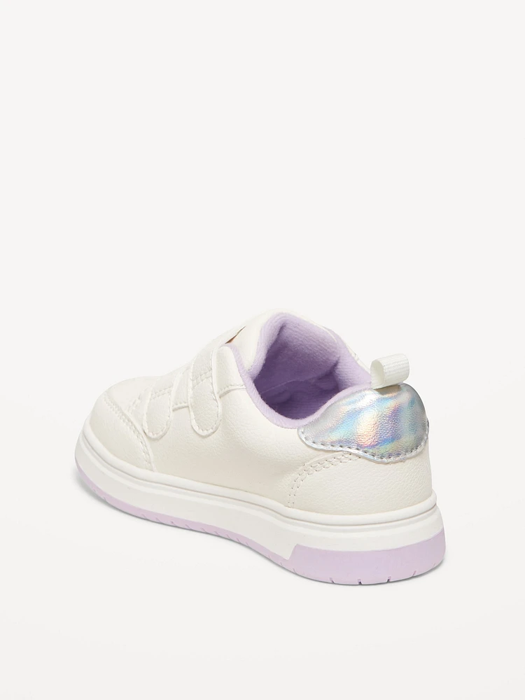 Faux-Leather Double-Strap Sneakers for Toddler Girls