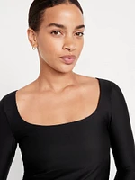 PowerSoft Long-Sleeve Crop Support Top