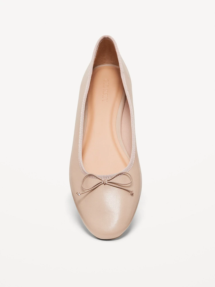 Faux Leather Ballet Flat