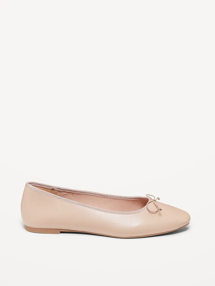 Faux Leather Ballet Flat