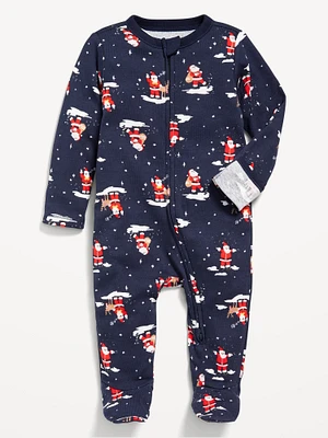 2-Way-Zip Printed Sleep & Play Footed One-Piece for Baby