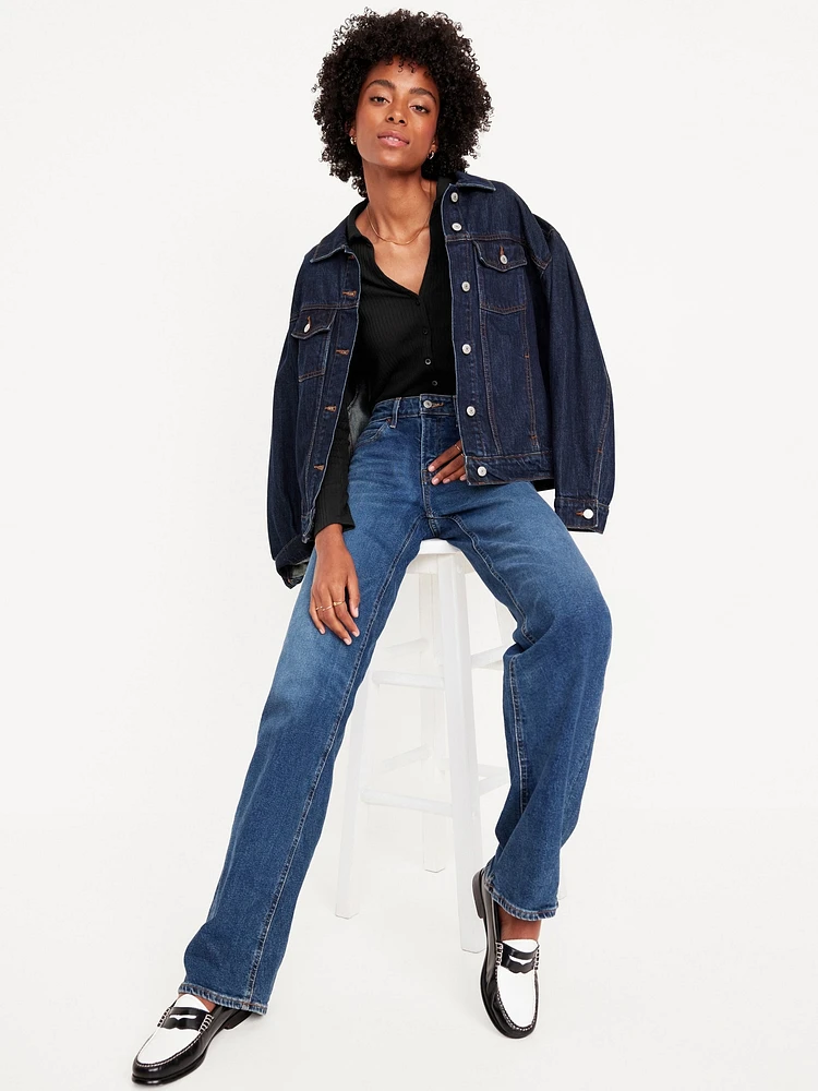 Slim Ribbed Button-Down Top