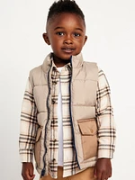 Water-Resistant Quilted Utility Puffer Vest for Toddler