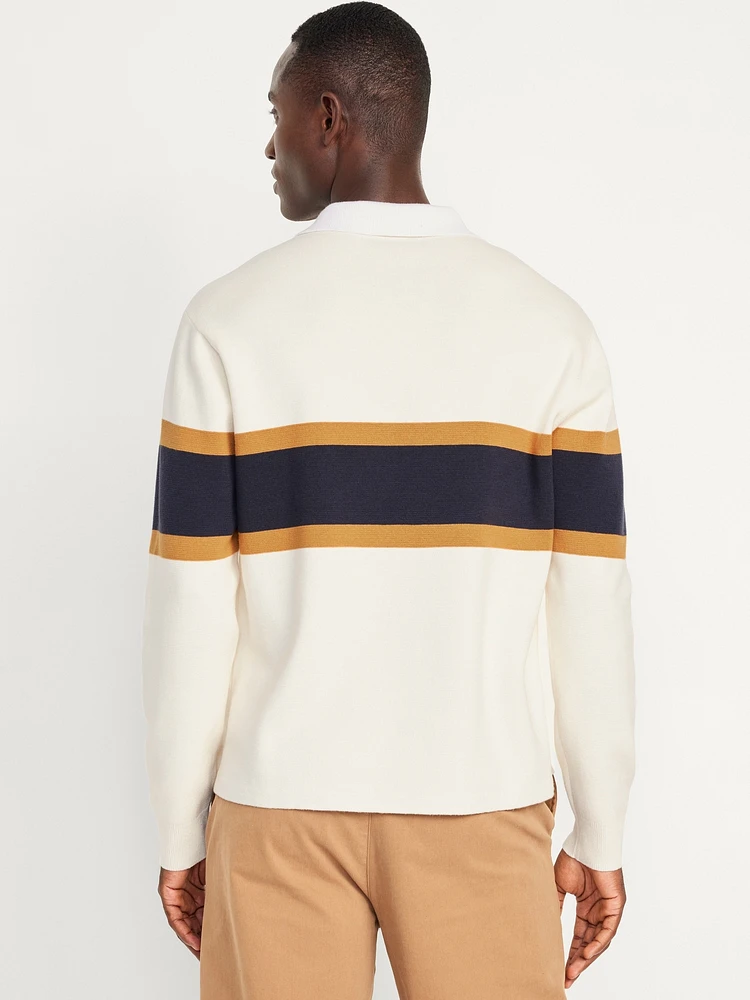 Rugby Stripe Polo Sweater