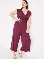 Waist-Defined Shirred Jumpsuit