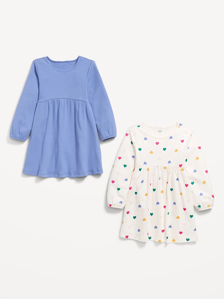 Long-Sleeve Dress 2-Pack for Toddler Girls