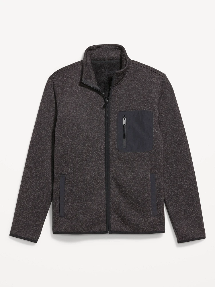 Sherpa-Lined Zip Jacket