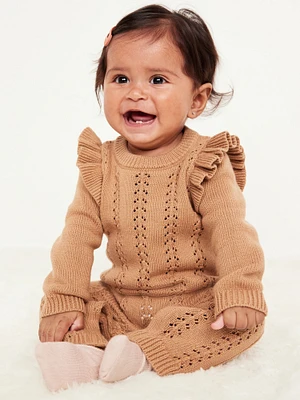 Sweater-Knit Ruffled One-Piece for Baby