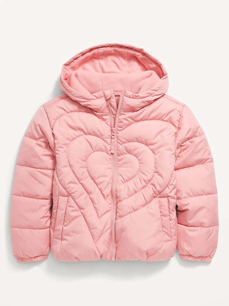 Water-Resistant Quilted Puffer Jacket for Girls