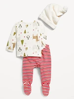 Footed Microfleece Pants and Beanie Set for Baby