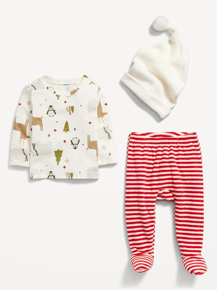 Footed Microfleece Pants and Beanie Set for Baby