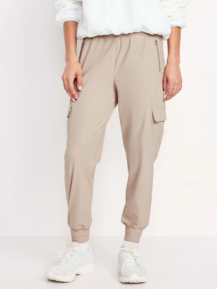 High-Waisted SleekTech Cargo Joggers