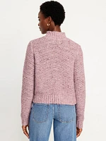 Mock-Neck Crop Sweater