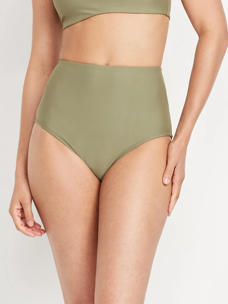 High-Waisted French-Cut Bikini Swim Bottoms