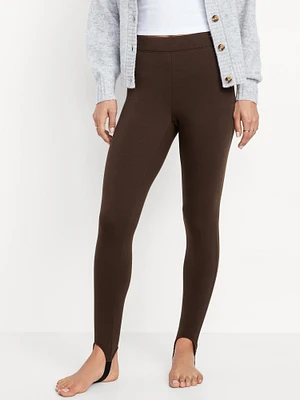 High-Waisted Fleece-Lined Stirrup Leggings