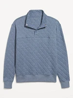 Quarter-Snap Quilted Fleece Sweatshirt