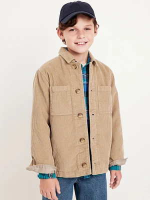 Utility Pocket Corduroy Shacket for Boys