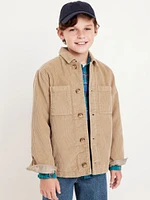 Utility Pocket Corduroy Shacket for Boys