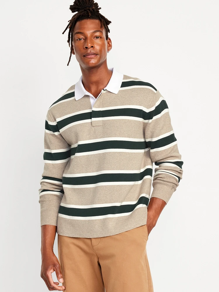 Rugby Stripe Polo Sweater