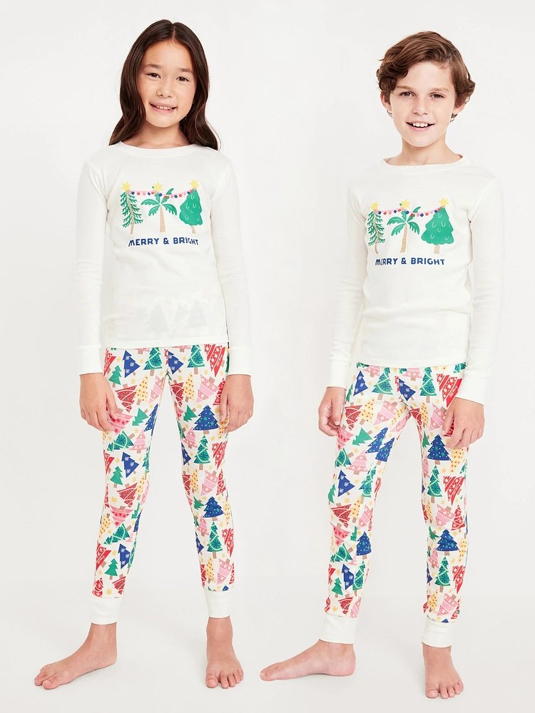 Gender-Neutral Graphic Snug-Fit Pajama Set for Kids