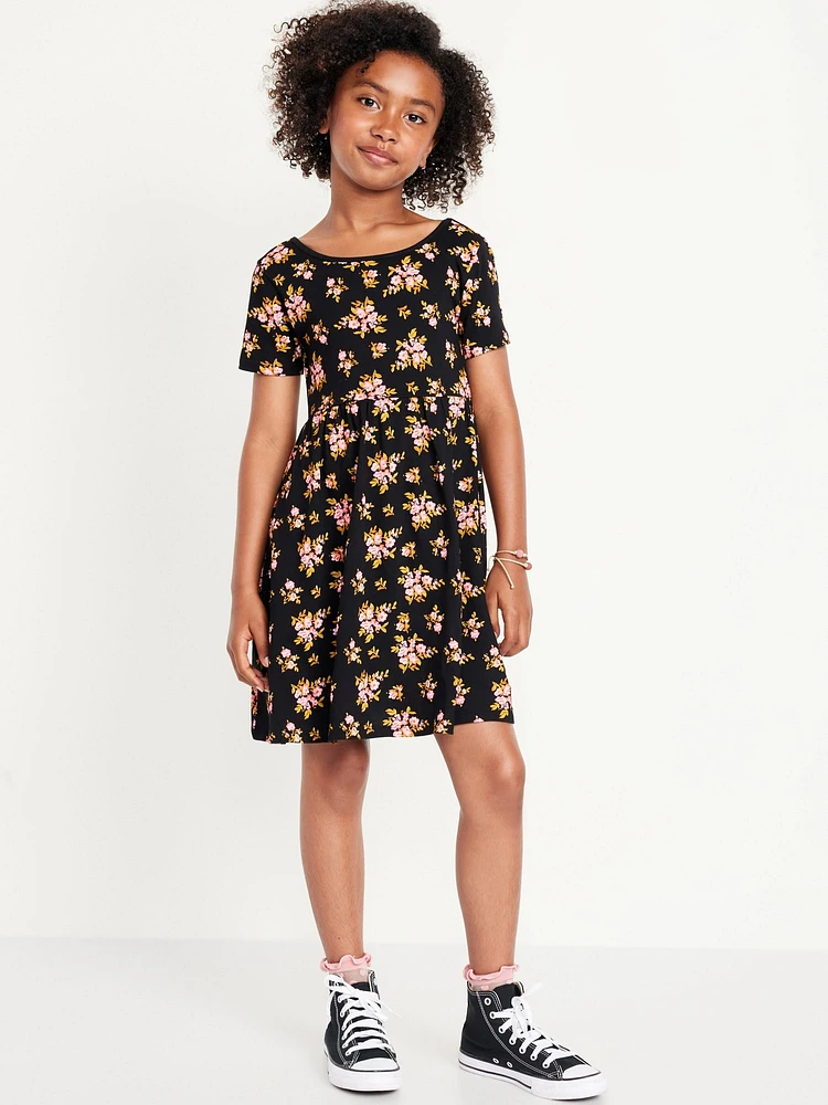 Printed Fit and Flare Dress for Girls