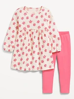 Long-Sleeve Dress & Leggings 2-Pack for Toddler Girls