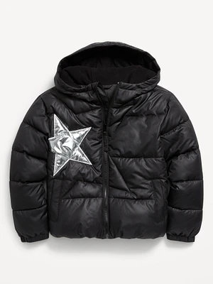 Water-Resistant Quilted Puffer Jacket for Girls