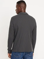 Quarter-Zip Waffle Polo Sweater