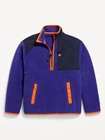 Oversized Microfleece Quarter-Zip Sweater for Boys