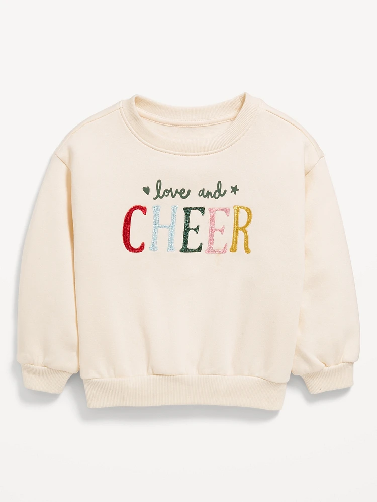 Crew-Neck Graphic Sweatshirt for Toddler Girls