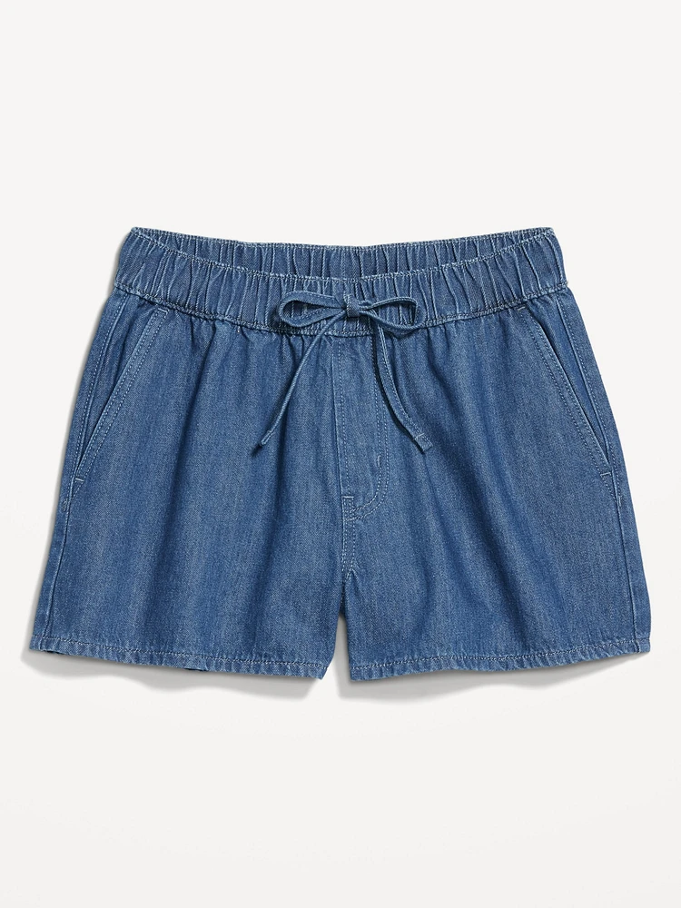 High-Waisted Baggy Jean Shorts