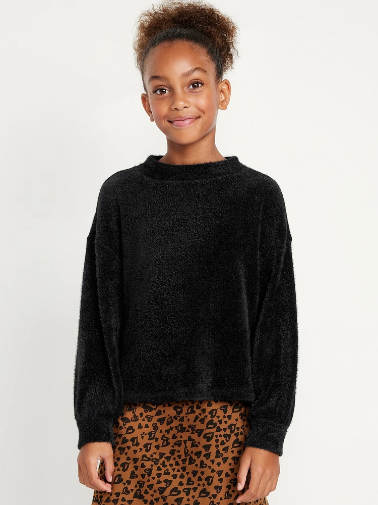 Cozy Mock-Neck Chenille Sweater for Girls