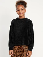 Cozy Mock-Neck Chenille Sweater for Girls