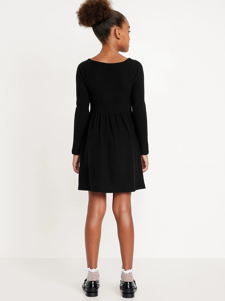 Long-Sleeve Fit and Flare Dress for Girls