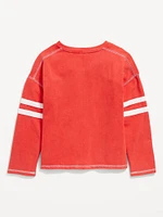 Loose Long-Sleeve Graphic Top for Girls