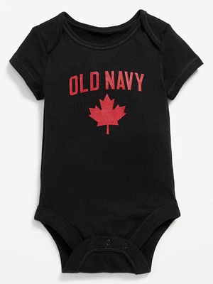 Unisex Short-Sleeve Canada Logo-Graphic Bodysuit for Baby