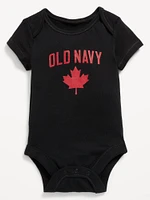 Unisex Short-Sleeve Canada Logo-Graphic Bodysuit for Baby