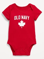 Unisex Short-Sleeve Canada Logo-Graphic Bodysuit for Baby