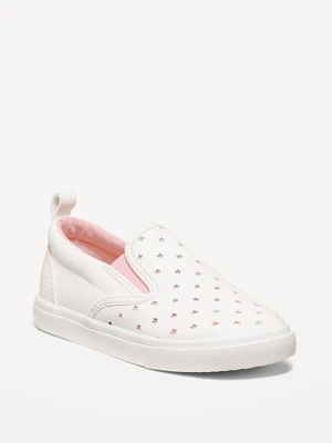 Faux-Leather Slip-On Sneakers for Toddler Girls