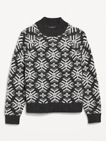 Holiday Print Mock-Neck Sweater